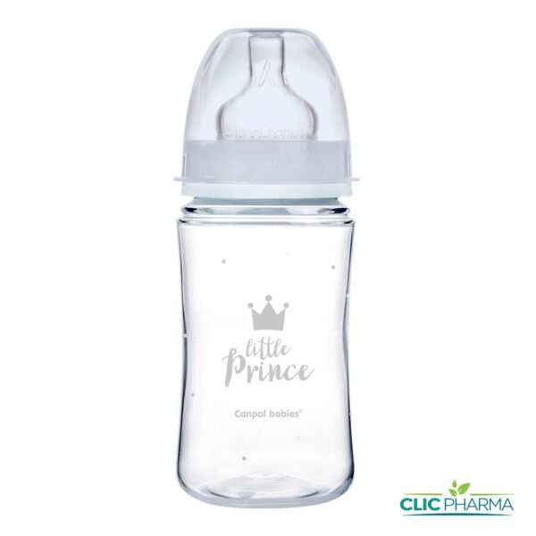 CANPOL BABIES BIBERON ANTICOLIQUE COL LARGE BLEU 240ML PP (REF: 35/234)