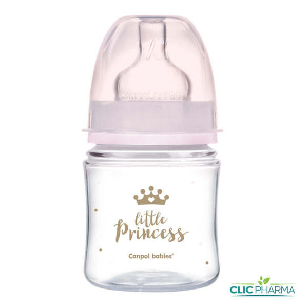 CANPOL BABIES BIBERON ANTICOLIQUE COL LARGE ROSE 120ML PP (REF: 35/233)