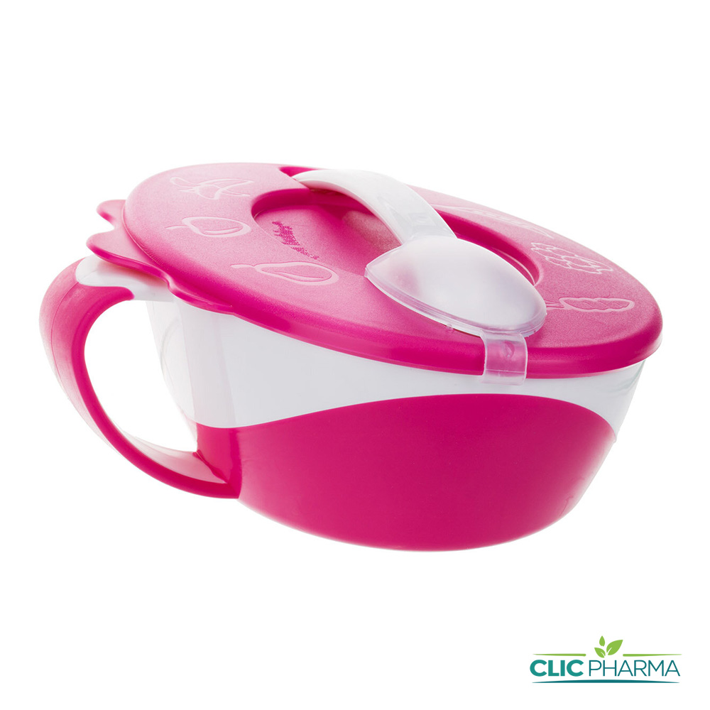 CANPOL BABIES BOL 350ML AVEC COUVCLE ET CUILLER AVEC COUVERCLE PIN (31 406)