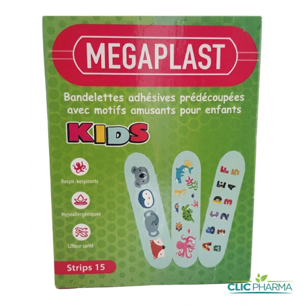 MEGAPLAST KIDS BANDELETTES ADHESIVES PREDECOUPES (BOITE DE 15)
