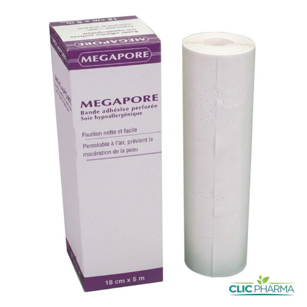 MEGAPORE BANDE ADESIVE PERFOREE HYPOALLERGENIQUE 18CM X 5M