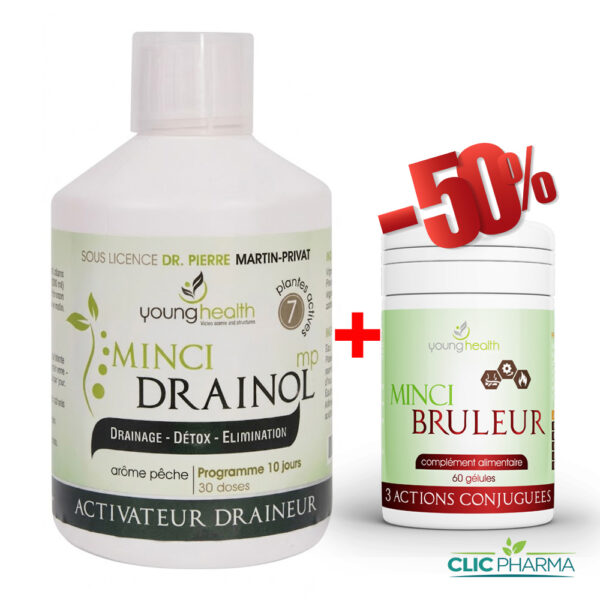 YOUNG HEALTH PACK (MINCI DRAINOL 450ML + (MINCI BRULEUR -50%))