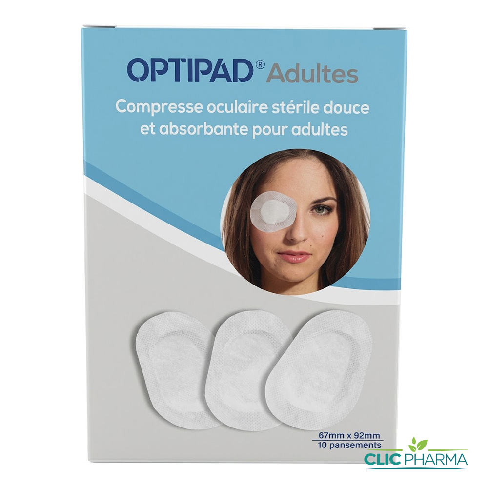 OPTIPAD ADULTES COMPRESSE OCULAIRE B 10