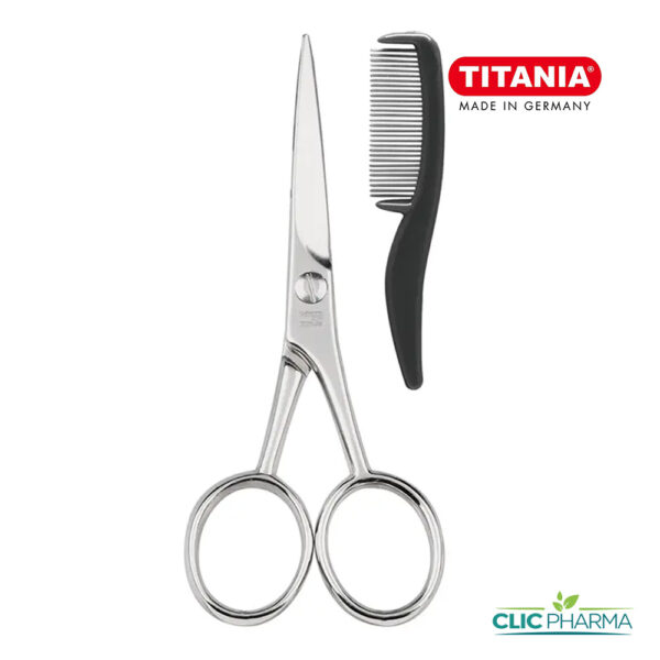 TITANIA CISEAUX POUR MOUSTACHES + PEIGNE  (REF: 1050/9 CP)