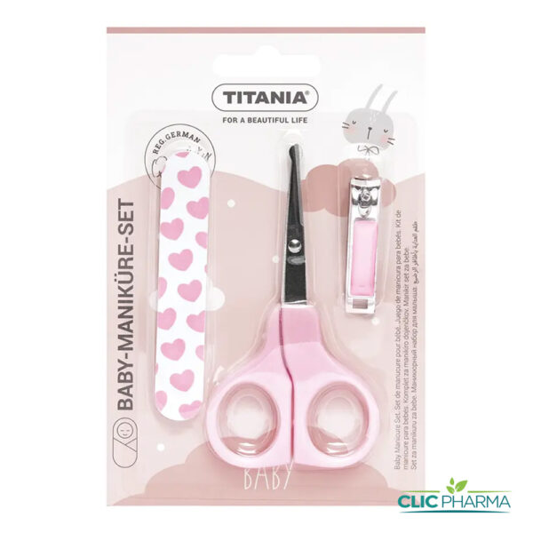 TITANIA BOX SET MANUCURE BEBE 3P (CISEAUX COUPE ONGLE LIME) (REF: 1296 B)