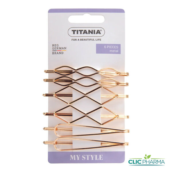 TITANIA BARRETTES METAL ARGENT 6PIECES 6CM (REF: 8215)