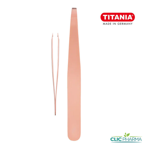 TITANIA PINCE A EPILER DROITE INOX ROSE/GOLD (REF: 1091/75RGA B)