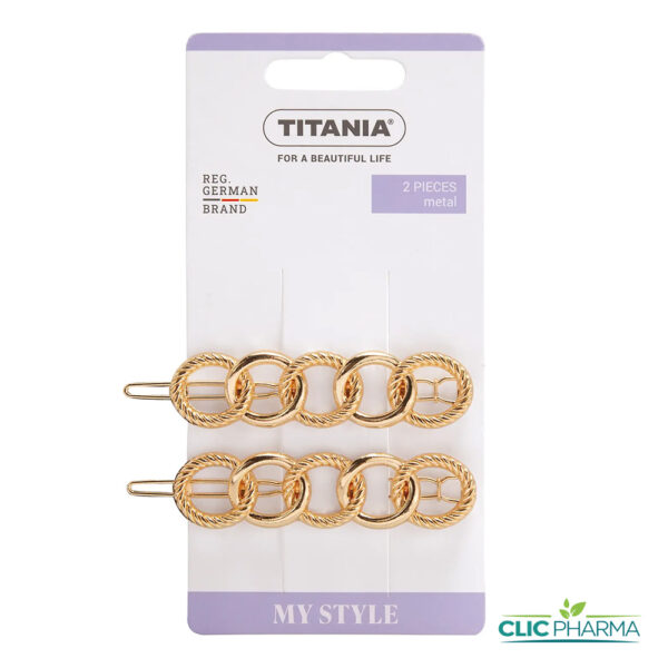 TITANIA PINCES A CHEVEUX DOREE 2PIECES 7CM (REF: 8216)