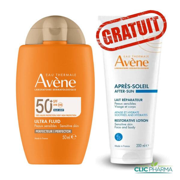 AVENE DUO (ECRAN ULTRA FLUID TEINTE SPF50+ 50ML + LAIT APRES SOLEIL OFFERT)