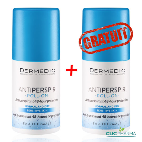 DERMEDIC DEODORANT ANTI-TRANSPIRANT 48H ROLL-ON 60GR + 1 GRATUIT