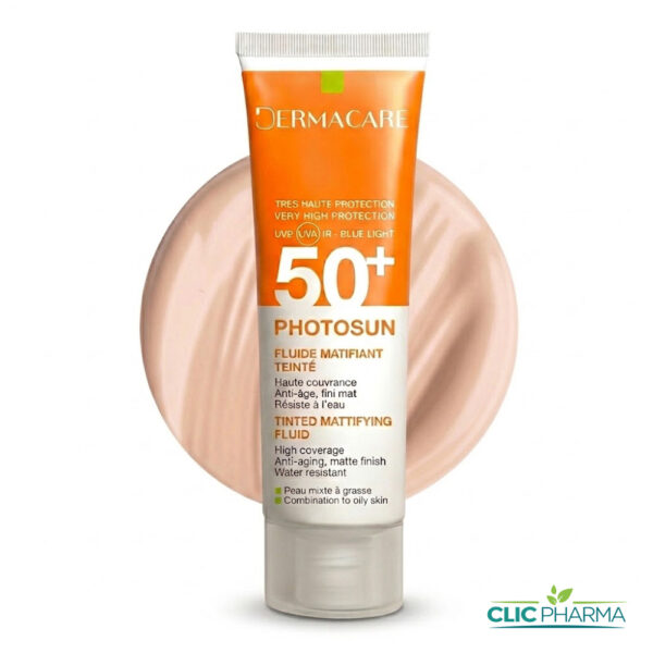 DERMACARE PHOTOSUN FLUIDE MATIFIANT TEINTE 01 BEIGE ECLAT SPF50+ 50ML