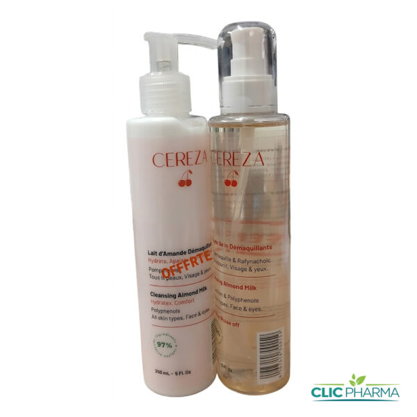 CEREZA PACK (LAIT D'AMANDE DEMAQUILLANT 200ML +  HUILE DEMAQUILLANTE 200ML OFFERTE)