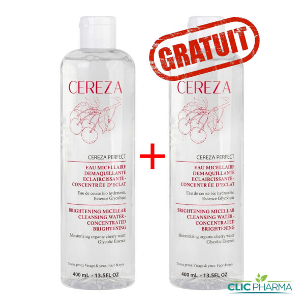 CEREZA PERFECT EAU MICELLAIRE DEMAQUILLANTE ECLAIRCISSANTE 400ML (+1 GRATUITE)