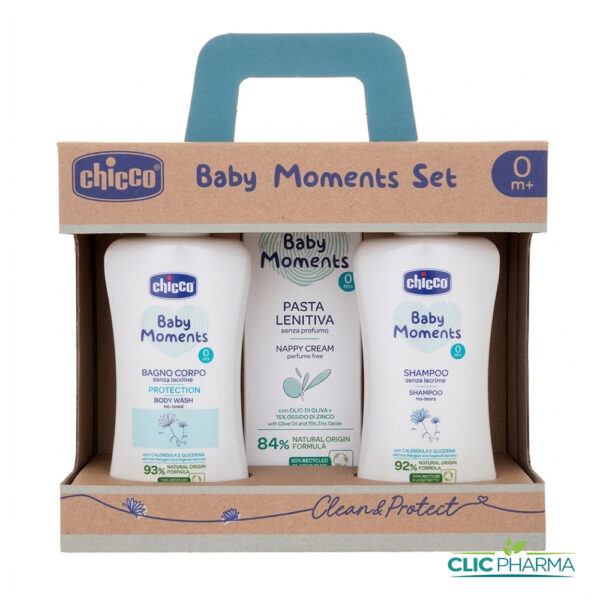 CHICCO BABY MOMENT SET DE BAIN N2 (SHAMPOING+MOUSSE DE BAIN+CREME DE CHANGE)