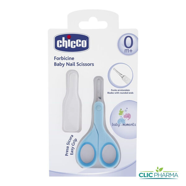 CHICCO CISEAUX A ONGLES BOUT ROND LAME COURTE LIGHT BLEU
