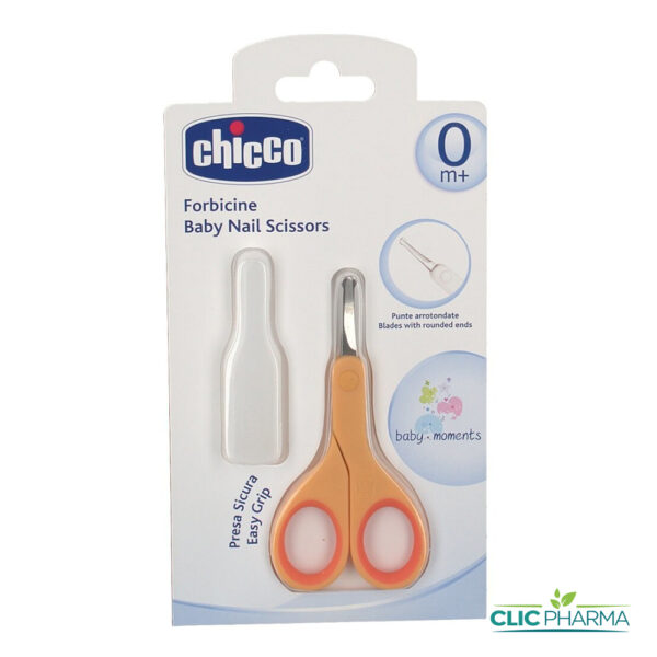 CHICCO CISEAUX A ONGLES BOUT ROND LAME COURTE LIGHT ORANGE