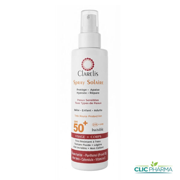 CLARELIS SPRAY SOLAIRE VISAGE CORPS SPF50+ 150ML