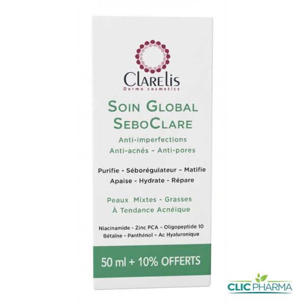 CLARELIS SOIN GLOBAL SEBOCLARE 50ML + 10% OFFERTS