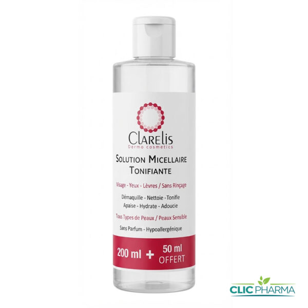 CLARELIS SOLUTION MICELLAIRE TONIFIANTE 200ML+50ML OFFERT