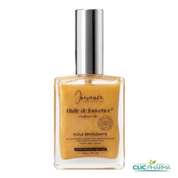 JOUVENCE HUILE BRONZANTE PAILLETE OR 50ML
