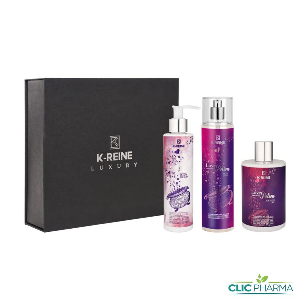 K-REINE COFFRET LOVE POTION (LAIT CORPOREL+BRUME PARFUMEE+GEL DOUCHE)