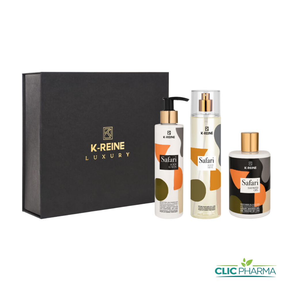 K-REINE COFFRET SAFRI (LAIT CORPOREL+BRUME PARFUMEE+GEL DOUCHE)