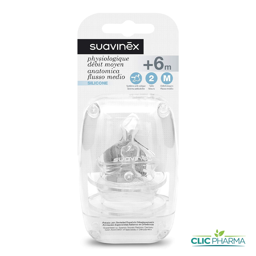 SUAVINEX 2 TETINE PHYSIOLOGIQUES M 6MOIS+
