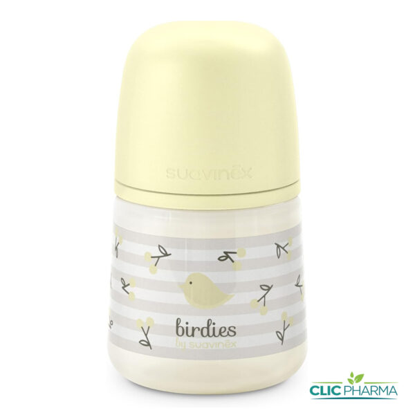 SUAVINEX BIBERON BIRDIES AVEC TETINE SX PRO +0MOIS 150ML (L) BEIGE