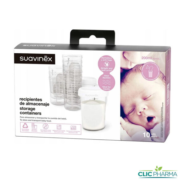 SUAVINEX BOITES CONSERVATION 10 PIECES 200ML
