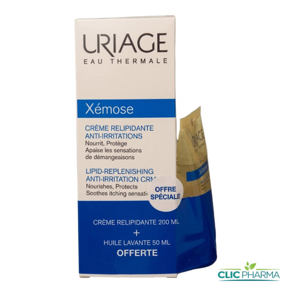 URIAGE XEMOSE (CREME RELIPIDANTE 200ML+ HUILE LAVANTE 50ML OFFERTE)