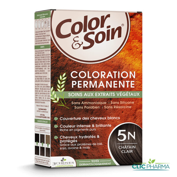3 CHENES COLOR SOIN COLORATION PERMANENTE 5N CHATAIN CLAIR 135ML