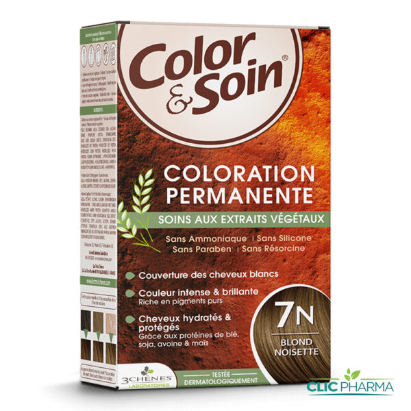 3 CHENES COLOR SOIN COLORATION PERMANENTE 7N BLOND NOISETTE 135ML