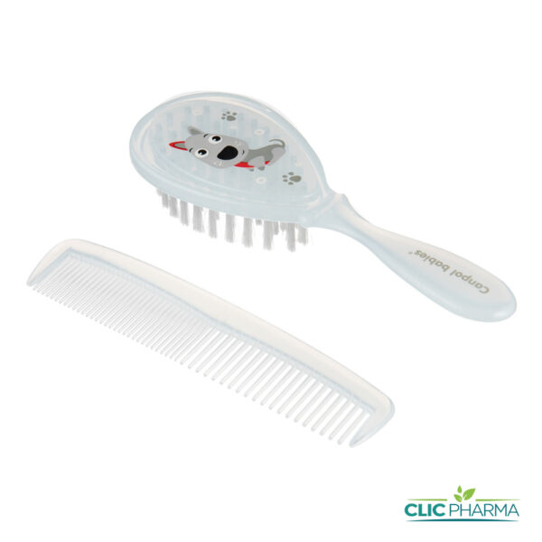 CANPOL BABIE BROSSE + PEIGNE 0M+TEDDY BLEU (REF: 2/419)
