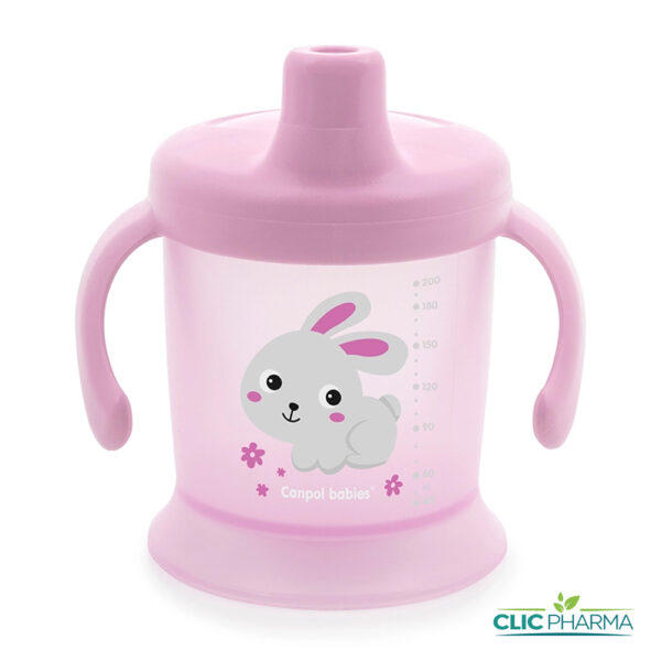 CANPOL BABIES TASSE ANTI DEVERSEMENT AVEC ANSES 200ML ROSE (REF: 31/300)