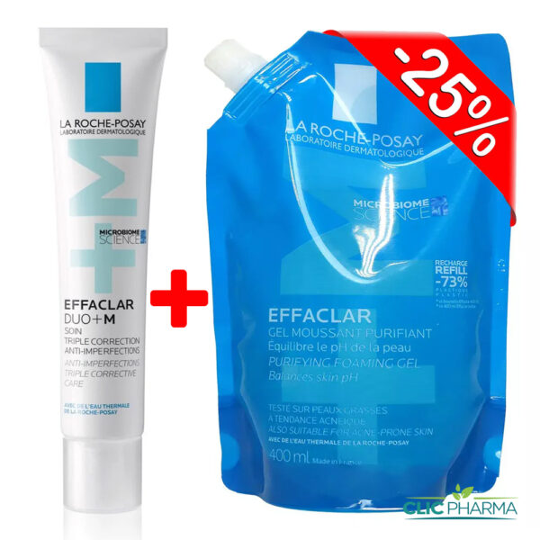 EFFACLAR PACK ( DUO+M 40ML + GEL MOUSSANT RECHARGE 400ML -25%)