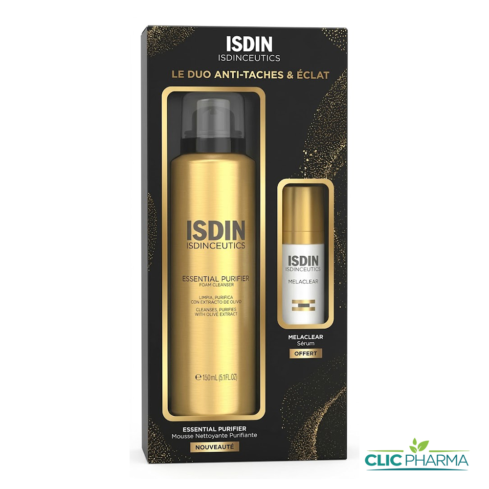 ISDIN COFFRET ESSENTIAL PURIFIER 150ML+ MELACLEAR 10ML OFFERT