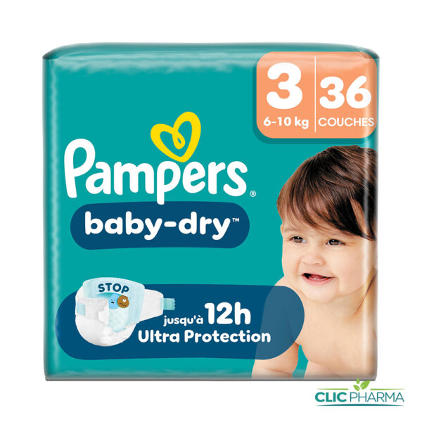 PAMPERS BABY-DRY TAILLE 3 6-10KG (36 PIECES)