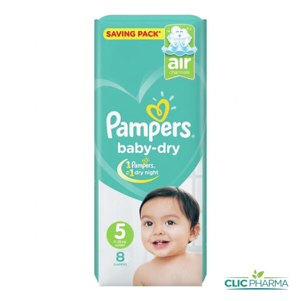 PAMPERS BABY-DRY TAILLE 5 11-25KG (8 PIECES)