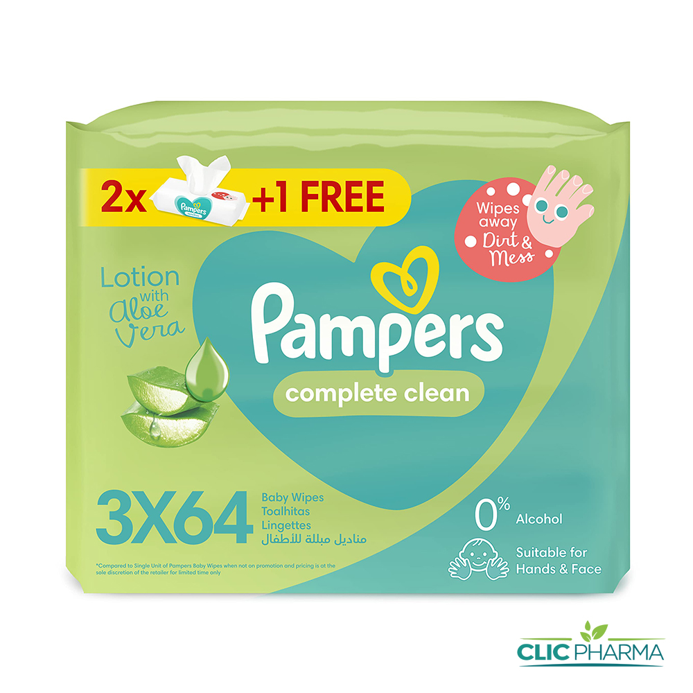 PAMPERS CLEAN WIPES LINGETTES B 192 (3 64)