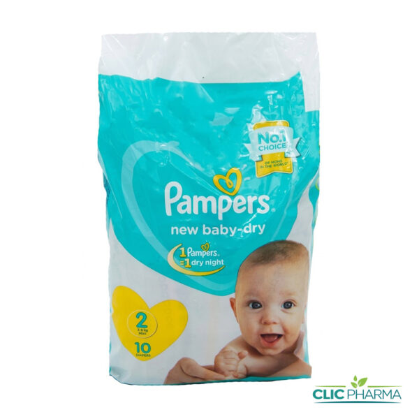PAMPERS NEW BABY DRY TAILLE 2 3-8KG (10 PIECES)
