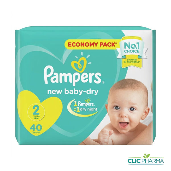 PAMPERS NEW BABY DRY TAILLE 2 3-8KG (40 PIECES)