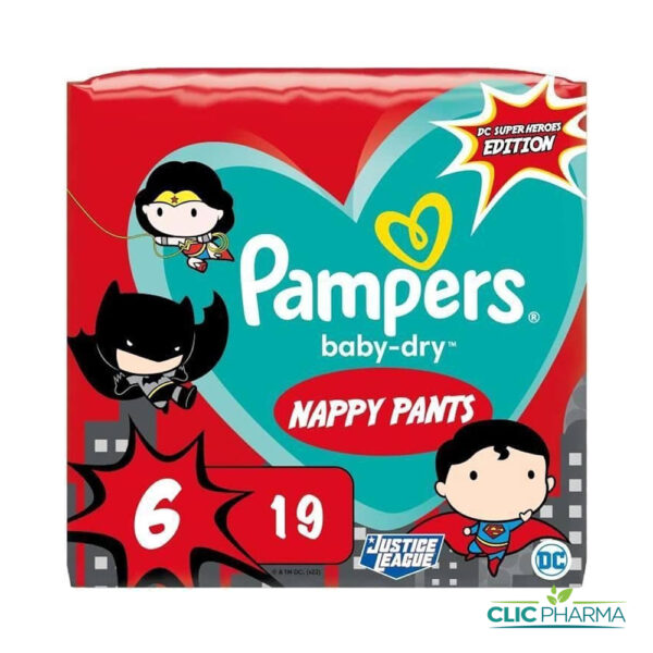 PAMPERS PANTS SUPER HERO TAILLE 6 16+ KG (19 PIECES)