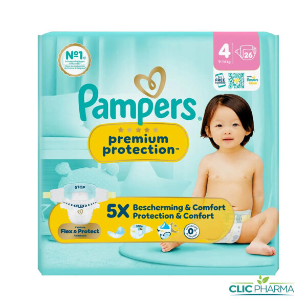 PAMPERS PREMIUM PROTECTION TAILLE 4 (26 PIECES)