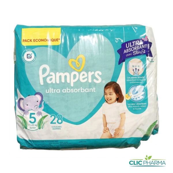 PAMPERS ULTRA ABSORBANT TAILLE 5 11-25KG (28 PIECES)